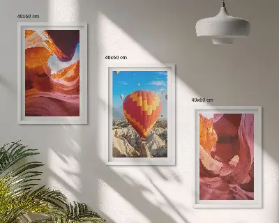 Sada nástenných dekorácií púštne rokliny z pohľadu z balóna