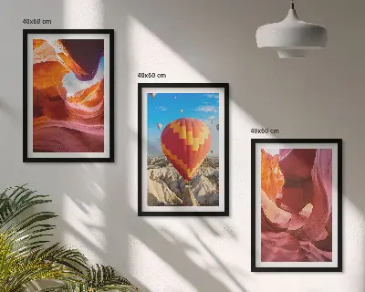 Sada nástenných dekorácií púštne rokliny z pohľadu z balóna