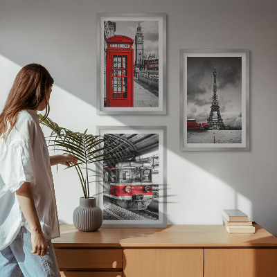 Sada nástenných dekorácií Ikony Londýn Paríž doprava