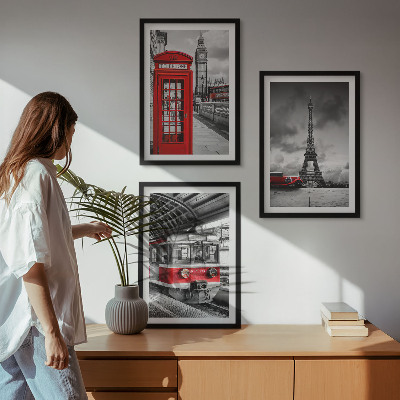 Sada nástenných dekorácií Ikony Londýn Paríž doprava
