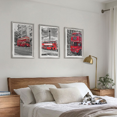 Sada nástenných dekorácií Červené autobusy Londýn