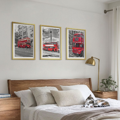 Sada nástenných dekorácií Červené autobusy Londýn