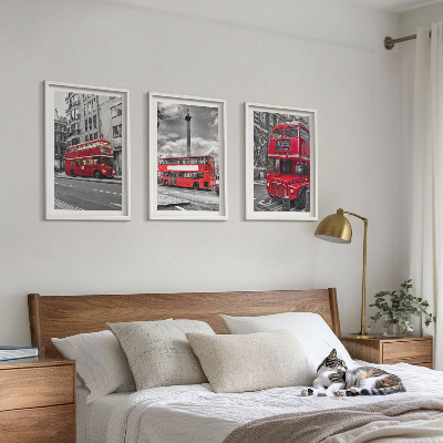 Sada nástenných dekorácií Červené autobusy Londýn