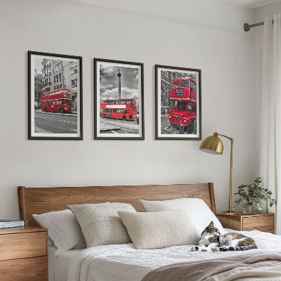 Sada nástenných dekorácií Červené autobusy Londýn