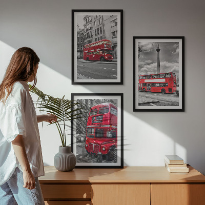 Sada nástenných dekorácií Červené autobusy Londýn