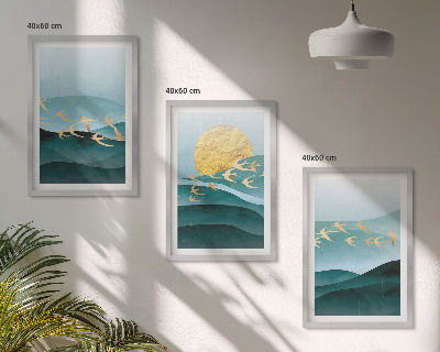 Nástenná galéria Abstraktné krajiny pri západe slnka