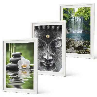 Nástenná galéria harmonické kamene s vodou a Budhom