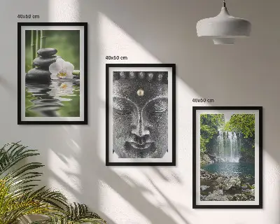 Nástenná galéria harmonické kamene s vodou a Budhom