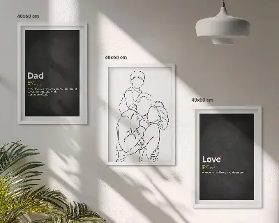 Nástenná galéria lineárne umenie s motívom otcovskej lásky