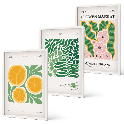 Nástenná galéria Pastelové ovocné a rastlinné motívy