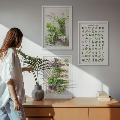 Sada nástenných dekorácií so sušenými bylinkami do kuchyne