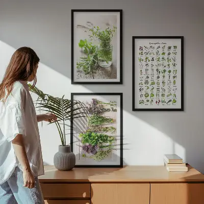 Sada nástenných dekorácií so sušenými bylinkami do kuchyne