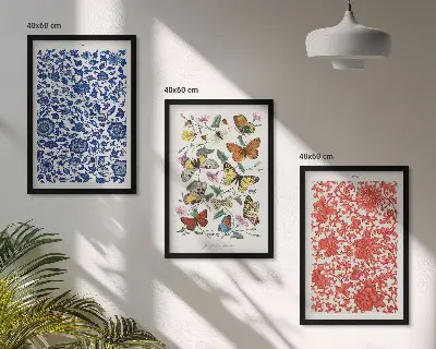 Sada nástenných dekorácií vintage kvety a motýle