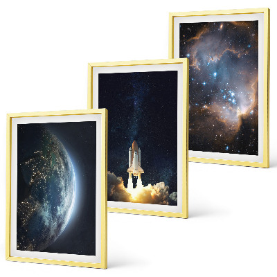 Sada nástenných dekorácií Vesmír Zem raketa galaxia