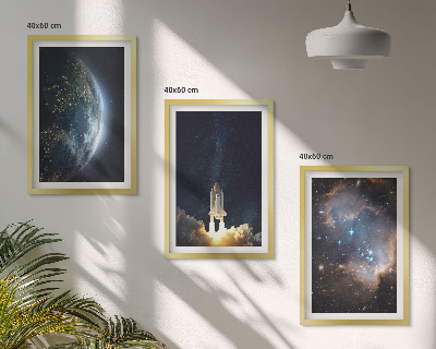 Sada nástenných dekorácií Vesmír Zem raketa galaxia