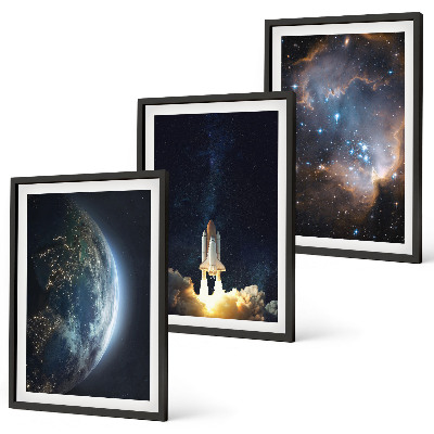 Sada nástenných dekorácií Vesmír Zem raketa galaxia
