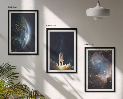 Sada nástenných dekorácií Vesmír Zem raketa galaxia