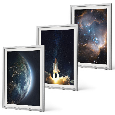 Sada nástenných dekorácií Vesmír Zem raketa galaxia