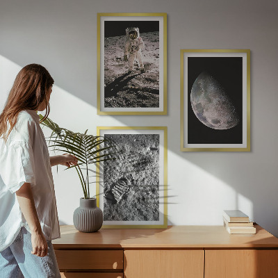 Sada nástenných dekorácií Fotografia astronauta na Mesiaci