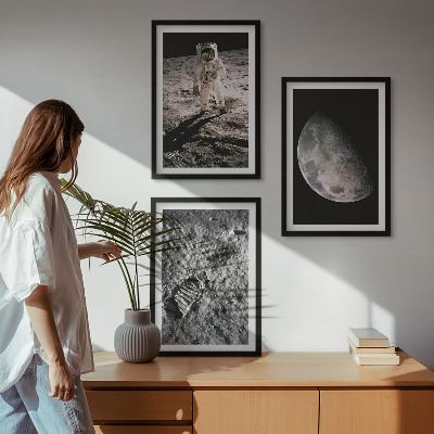 Sada nástenných dekorácií Fotografia astronauta na Mesiaci