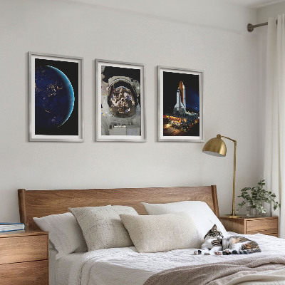 Sada nástenných dekorácií vesmír, zem, astronaut, raketa