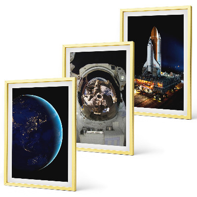 Sada nástenných dekorácií vesmír, zem, astronaut, raketa