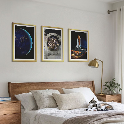Sada nástenných dekorácií vesmír, zem, astronaut, raketa
