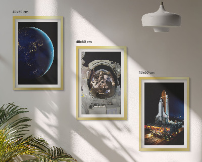 Sada nástenných dekorácií vesmír, zem, astronaut, raketa