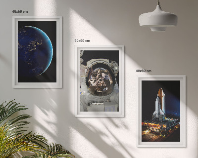 Sada nástenných dekorácií vesmír, zem, astronaut, raketa