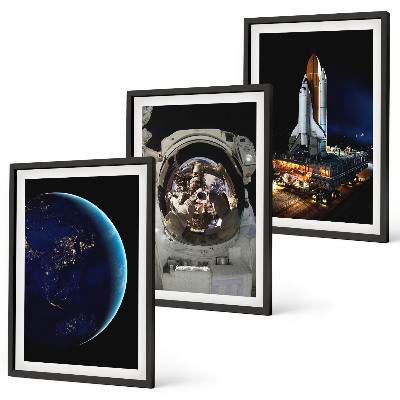 Sada nástenných dekorácií vesmír, zem, astronaut, raketa