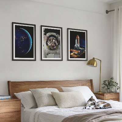 Sada nástenných dekorácií vesmír, zem, astronaut, raketa