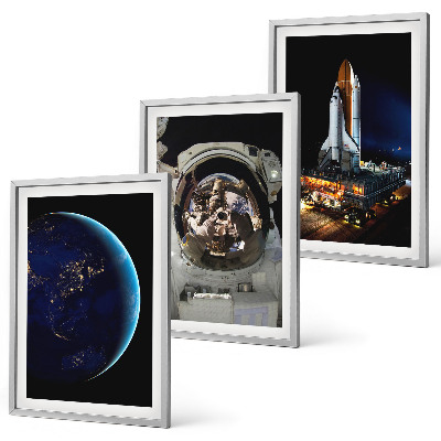 Sada nástenných dekorácií vesmír, zem, astronaut, raketa