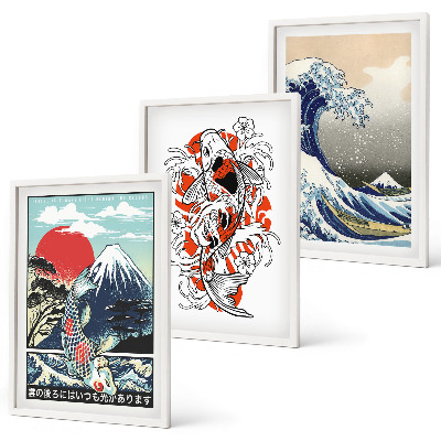 Nástenná galéria Hory rýb Veľká vlna Japonsko
