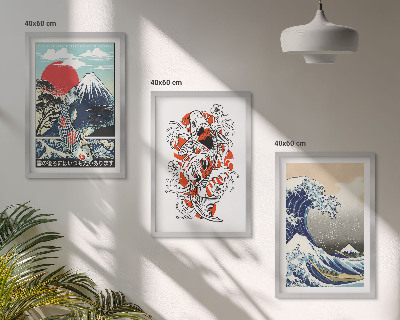 Nástenná galéria Hory rýb Veľká vlna Japonsko