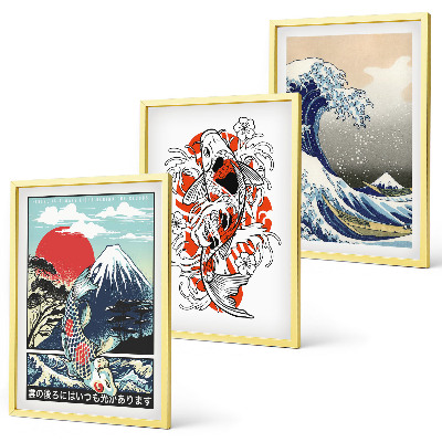 Nástenná galéria Hory rýb Veľká vlna Japonsko