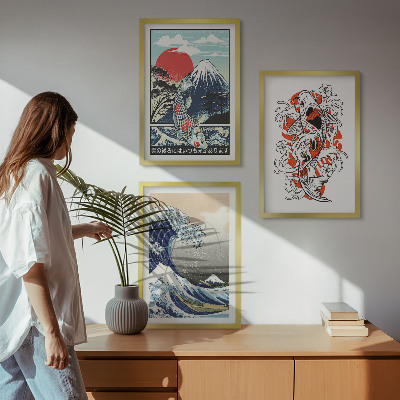 Nástenná galéria Hory rýb Veľká vlna Japonsko