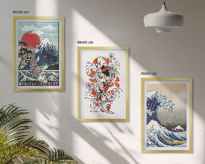 Nástenná galéria Hory rýb Veľká vlna Japonsko