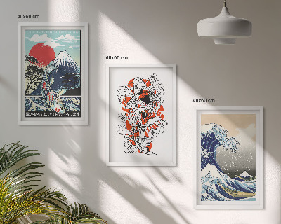 Nástenná galéria Hory rýb Veľká vlna Japonsko