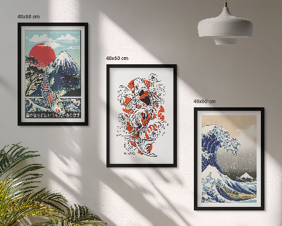 Nástenná galéria Hory rýb Veľká vlna Japonsko