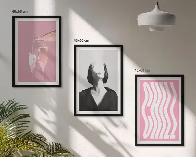 Sada nástenných dekorácií štýlový portrét s motívom relaxácie pri šampanskom