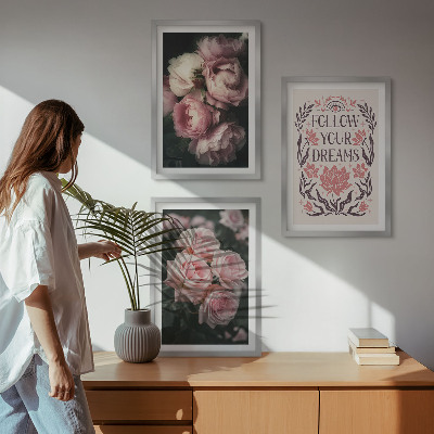 Nástenná galéria Nápis snov z vintage ruží