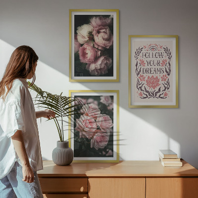 Nástenná galéria Nápis snov z vintage ruží