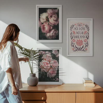 Nástenná galéria Nápis snov z vintage ruží