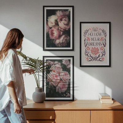 Nástenná galéria Nápis snov z vintage ruží