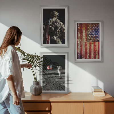 Sada nástenných dekorácií Americké symboly Vlajka USA