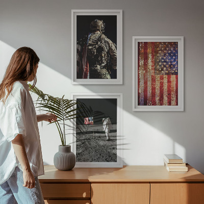 Sada nástenných dekorácií Americké symboly Vlajka USA