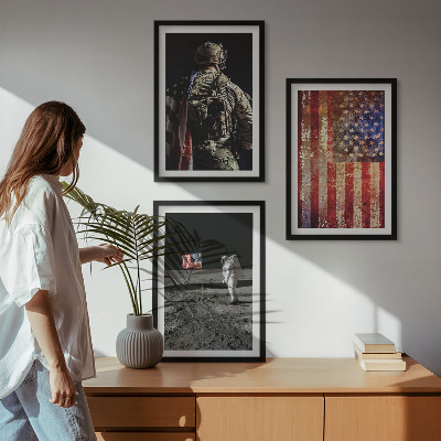 Sada nástenných dekorácií Americké symboly Vlajka USA