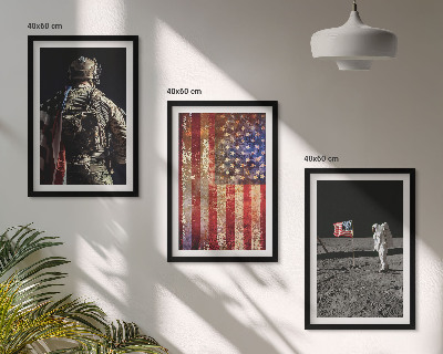 Sada nástenných dekorácií Americké symboly Vlajka USA