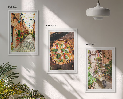 Sada nástenných dekorácií Očarujúce uličky s pizzou