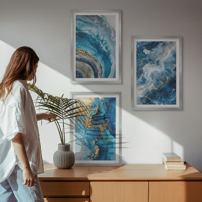 Nástenná galéria Modré abstraktné vzory